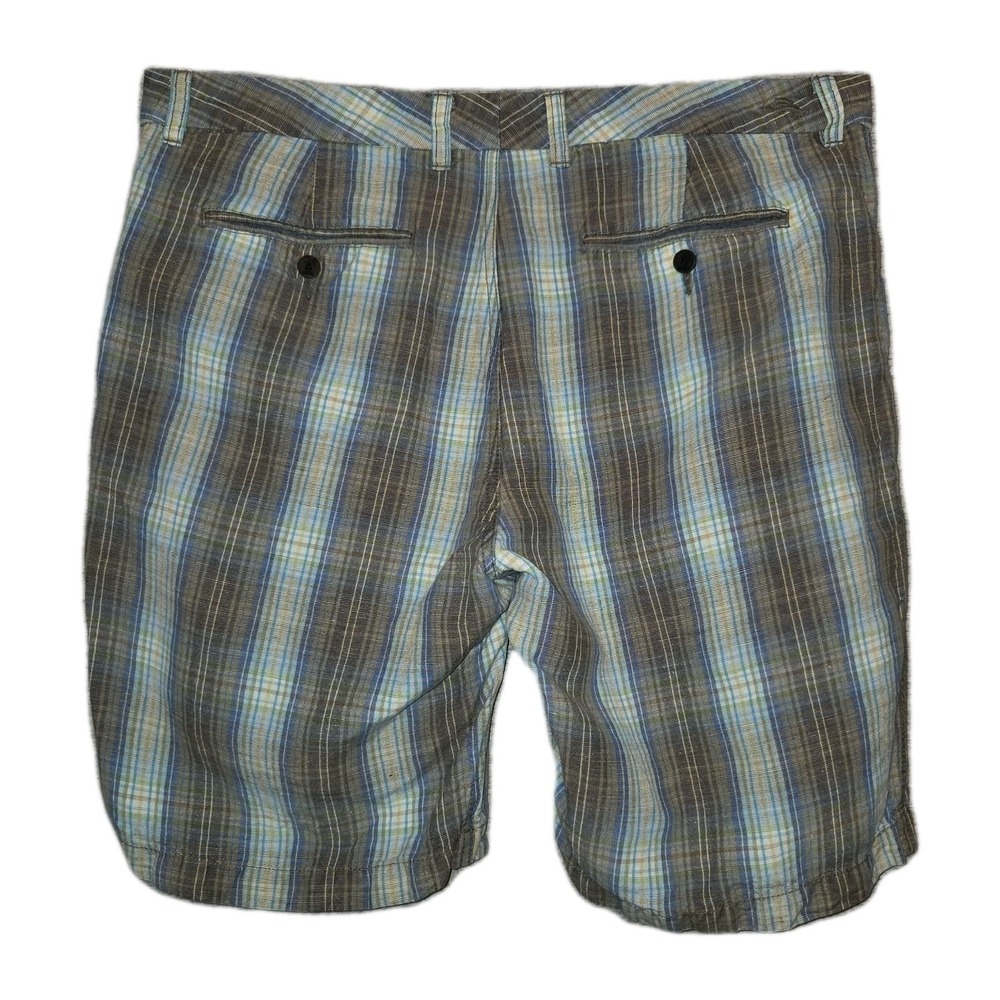 Tommy Bahama Linen Blend Shorts Men's 36 Plaid Chinos Breathable Preppy Casual - Picture 12 of 12